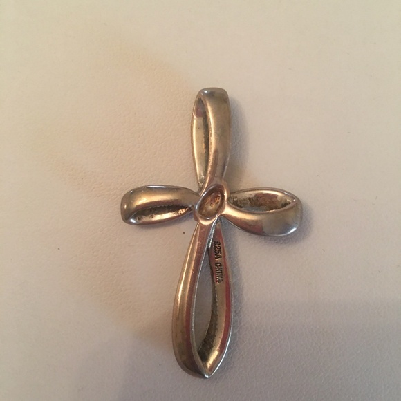 Sterling Silver and Marcasite Cross Pendant - Picture 2 of 3